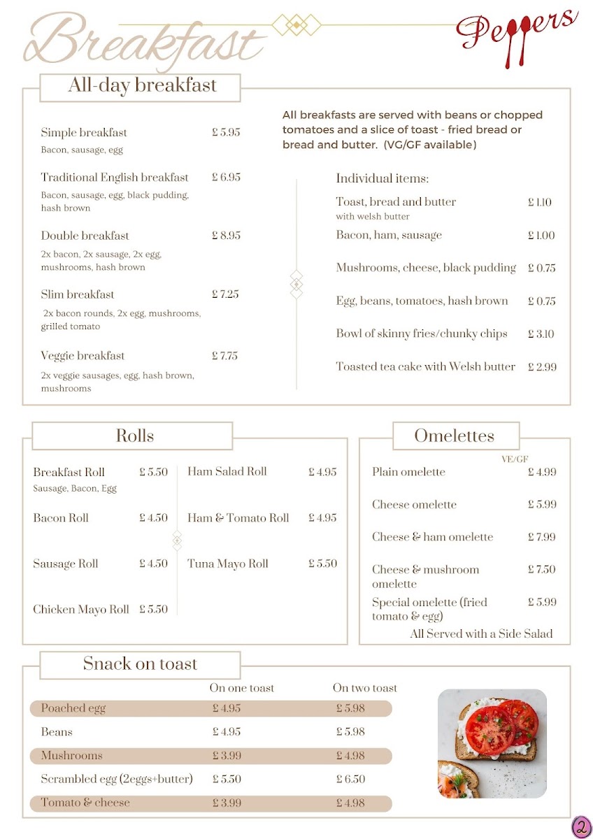 Menu Peppers Restaurant-1