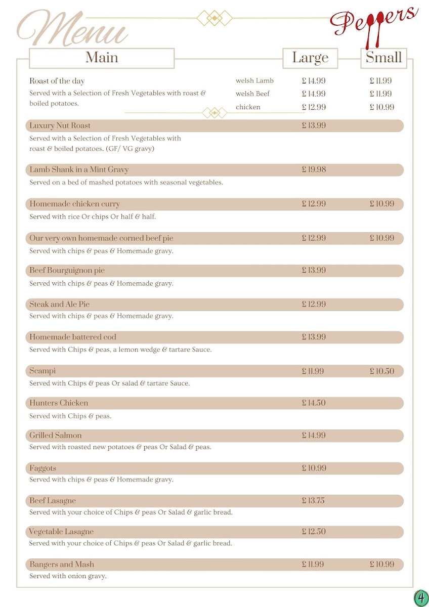 Menu Peppers Restaurant-5